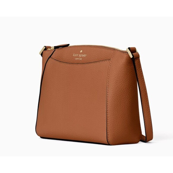 New Kate Spade Monica Pebbled Leather Crossbody Warm Gingerbread - Picture 2 of 4